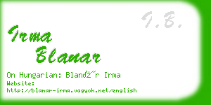 irma blanar business card